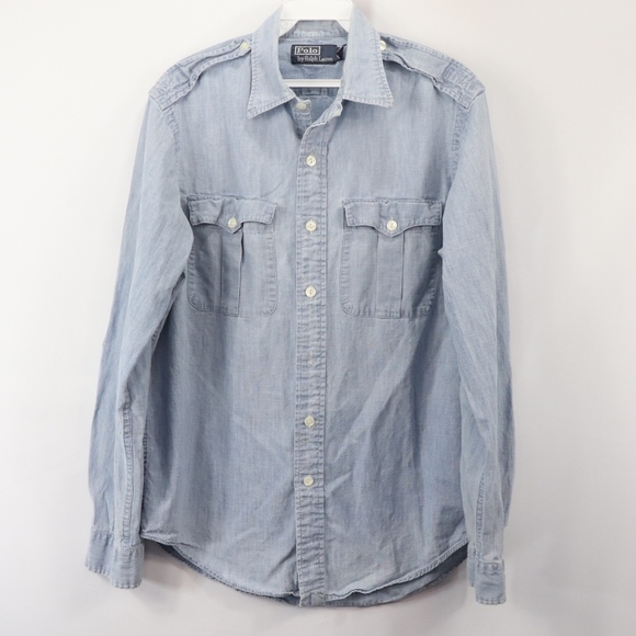 ralph lauren men's chambray shirt